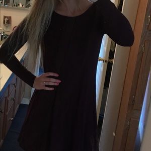 Plum express long sleeve skater dress